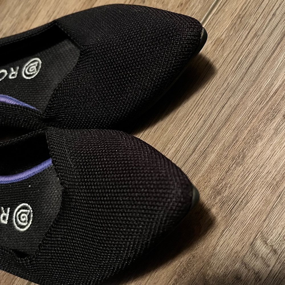 Rothy’s The Point Flats In Black Solid Size 8 - image 4